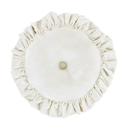 Sienna Faux Silk Velvet Round Pillow Stone