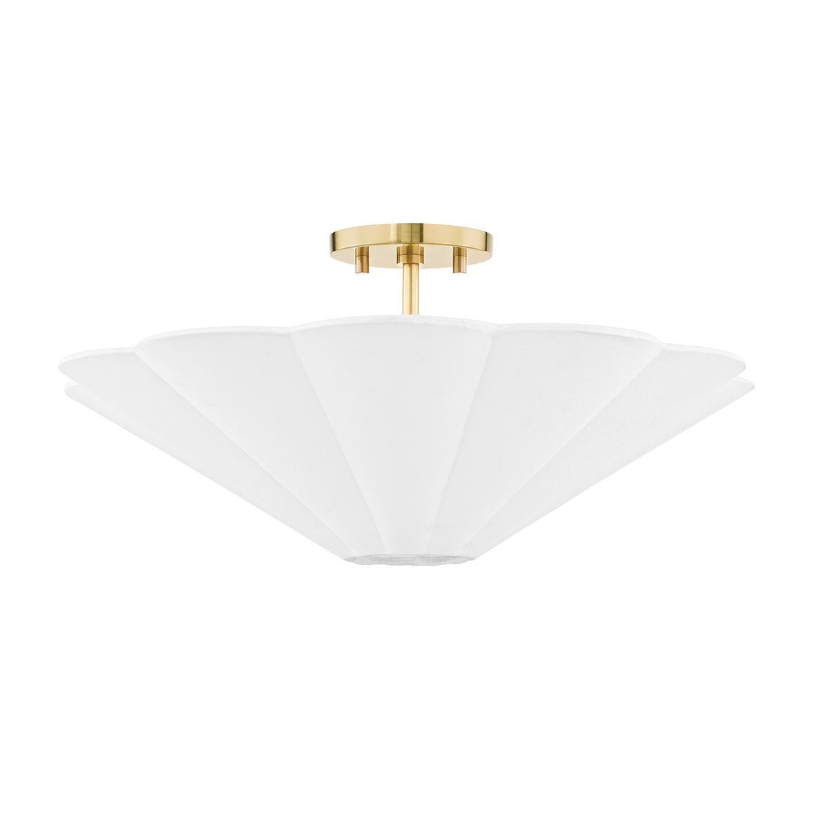 Amar Scalloped Shade White Linen Flush Mount