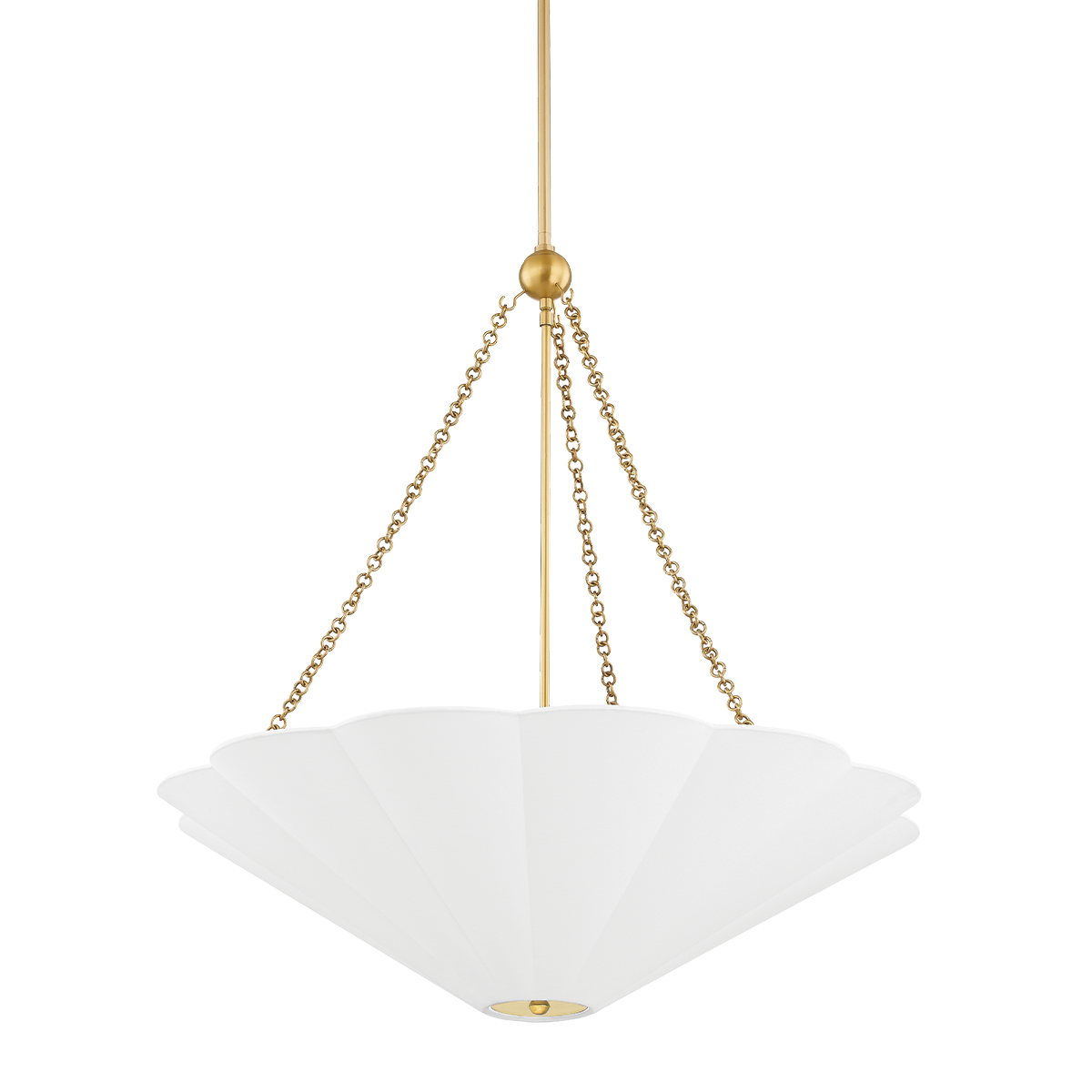 Amar Scalloped Shade White Linen Pendant