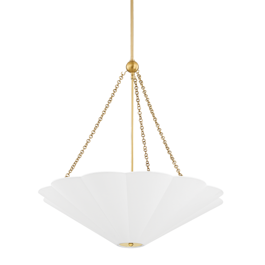 Amar Scalloped Shade White Linen Pendant