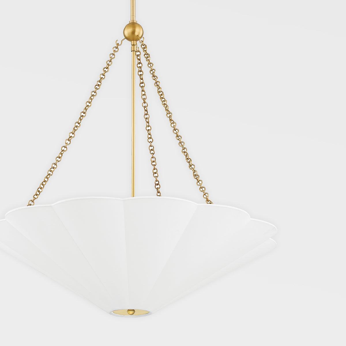 Amar Scalloped Shade White Linen Pendant