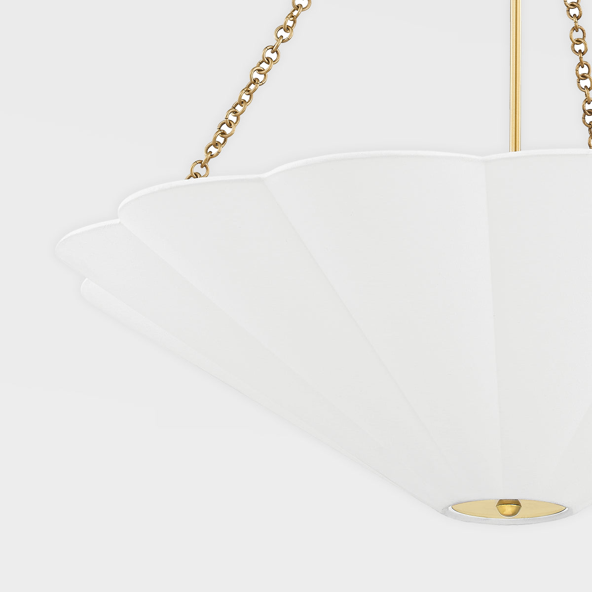 Amar Scalloped Shade White Linen Pendant