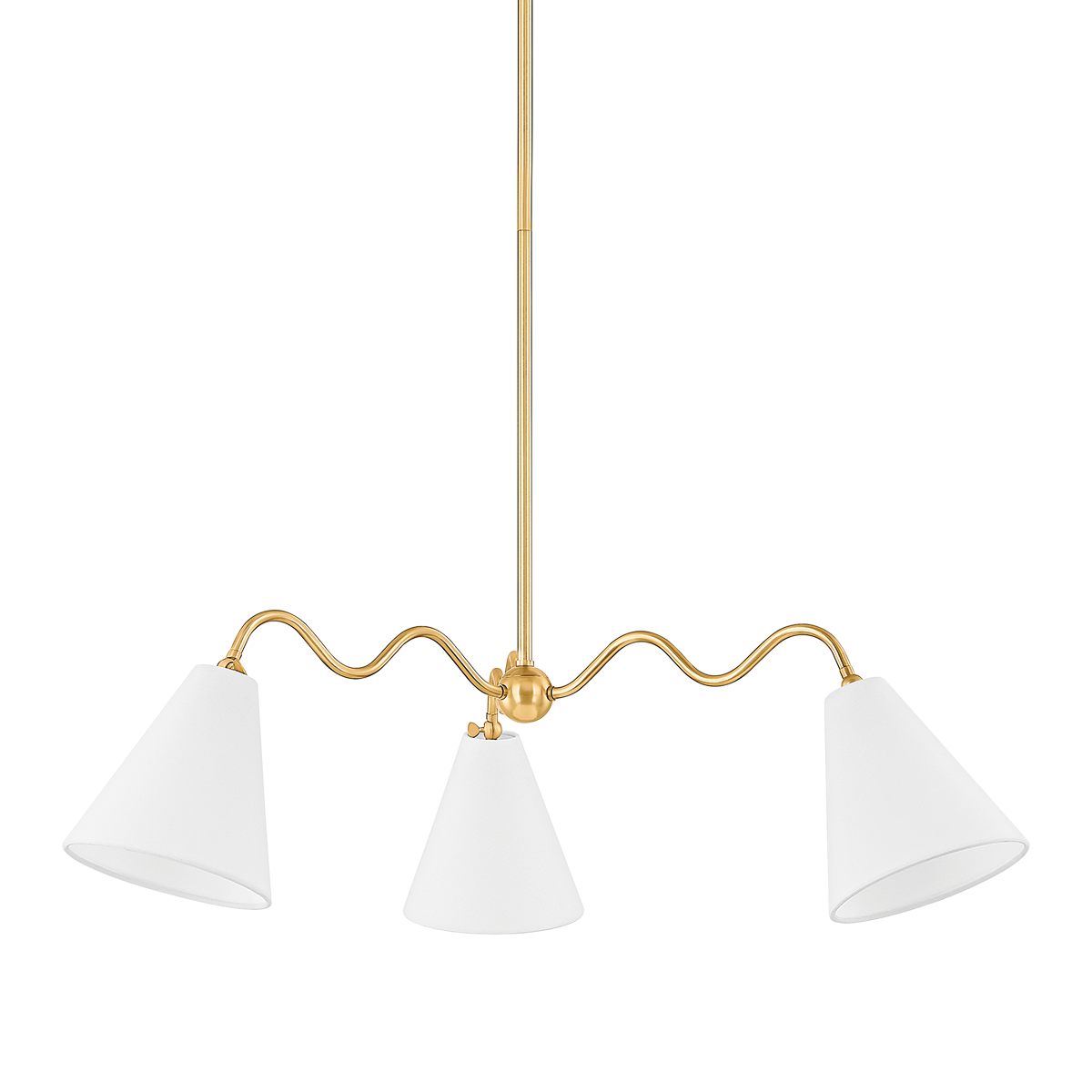 Sea Breeze Brass Shade Chandelier Small