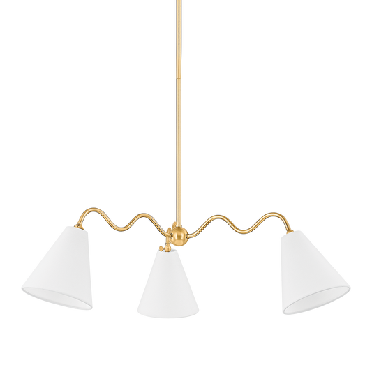 Sea Breeze Brass Shade Chandelier Small