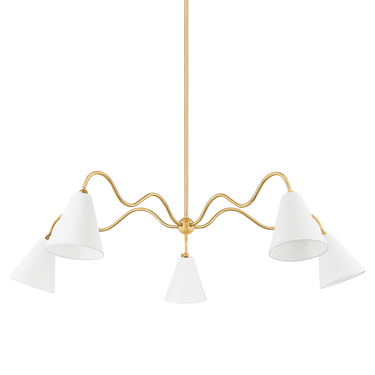 Sea Breeze Brass Shade Chandelier Large