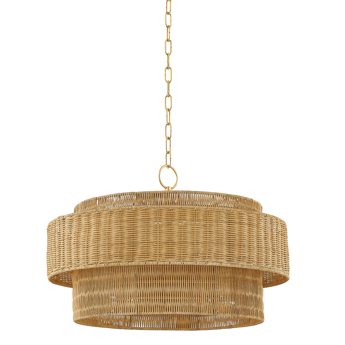 Savannah Coastal Wicker Brass Pendant