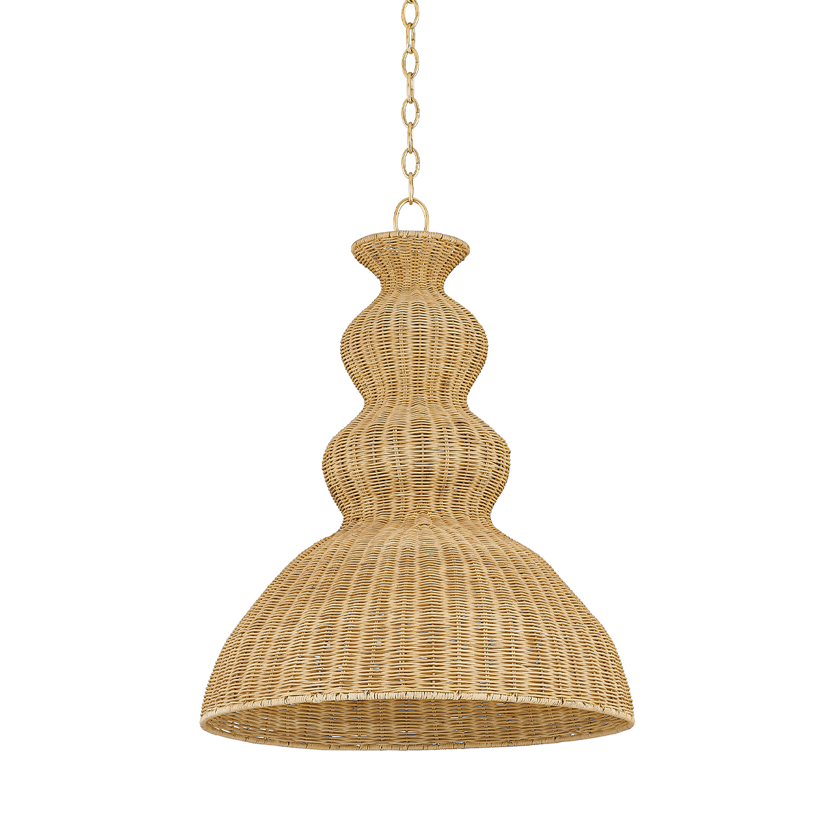 A Mia Coastal Rattan Woven Pendant Large