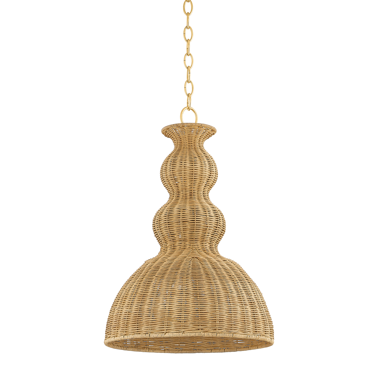 A Mia Coastal Rattan Woven Pendant Small