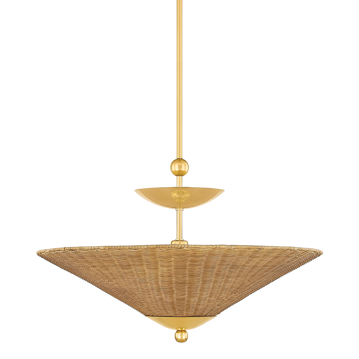 Annie Wicker Rattan Brass Pendant