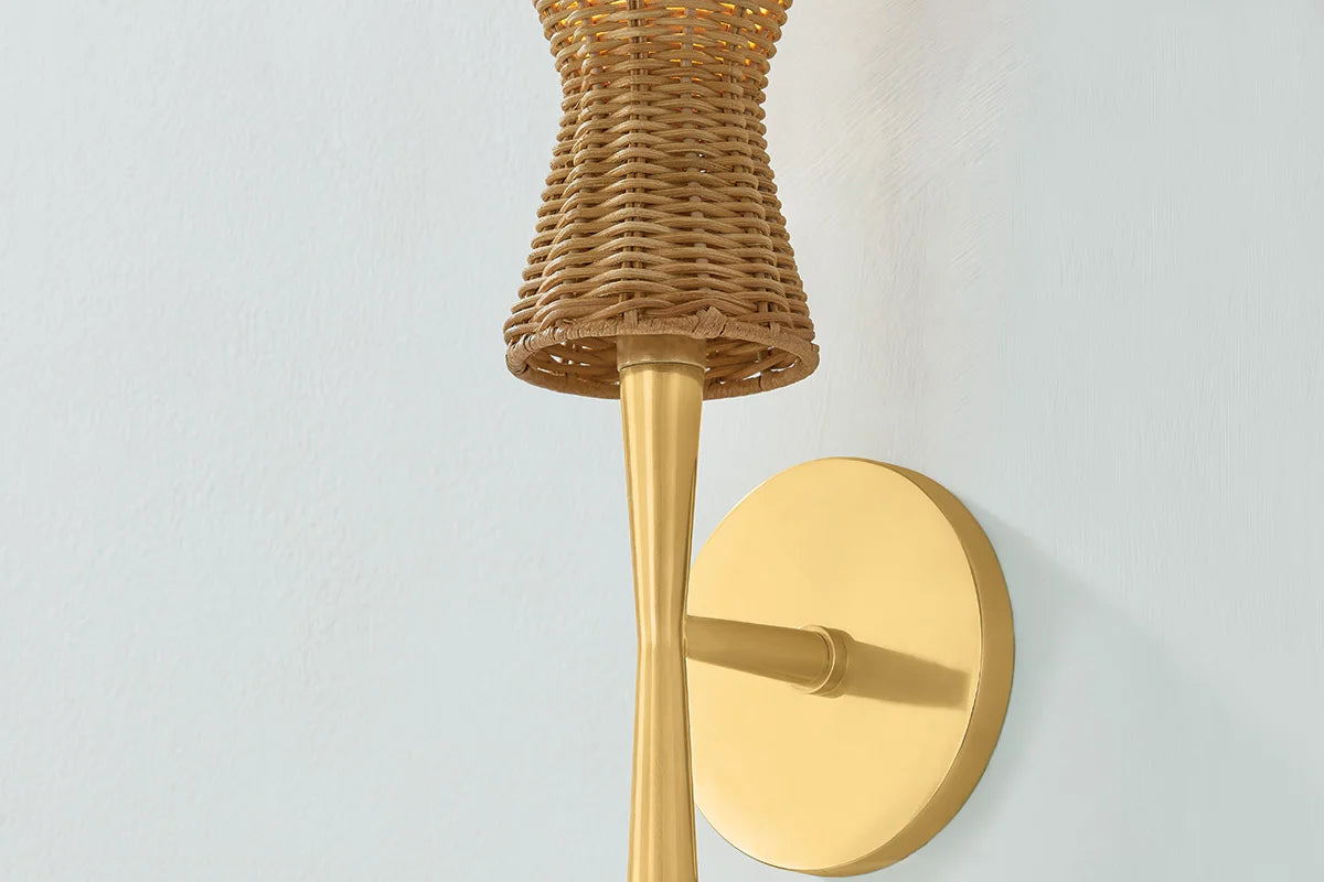 Sweet Maple Wicker Wall Sconce