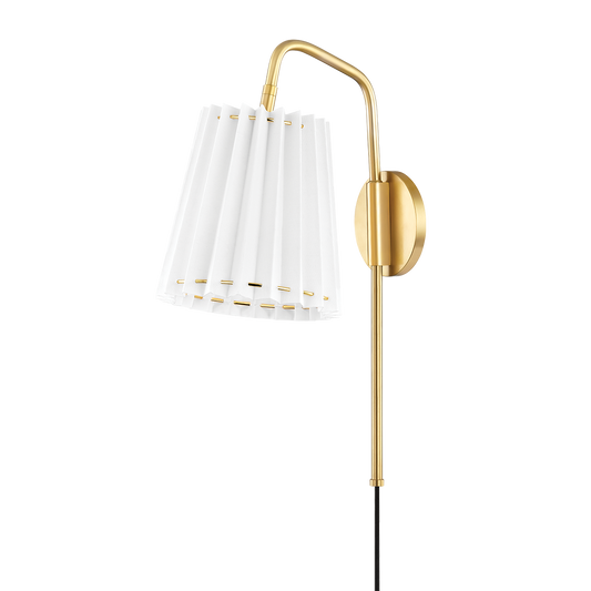 Dakota Brass Curve Plug In Wall Sconce