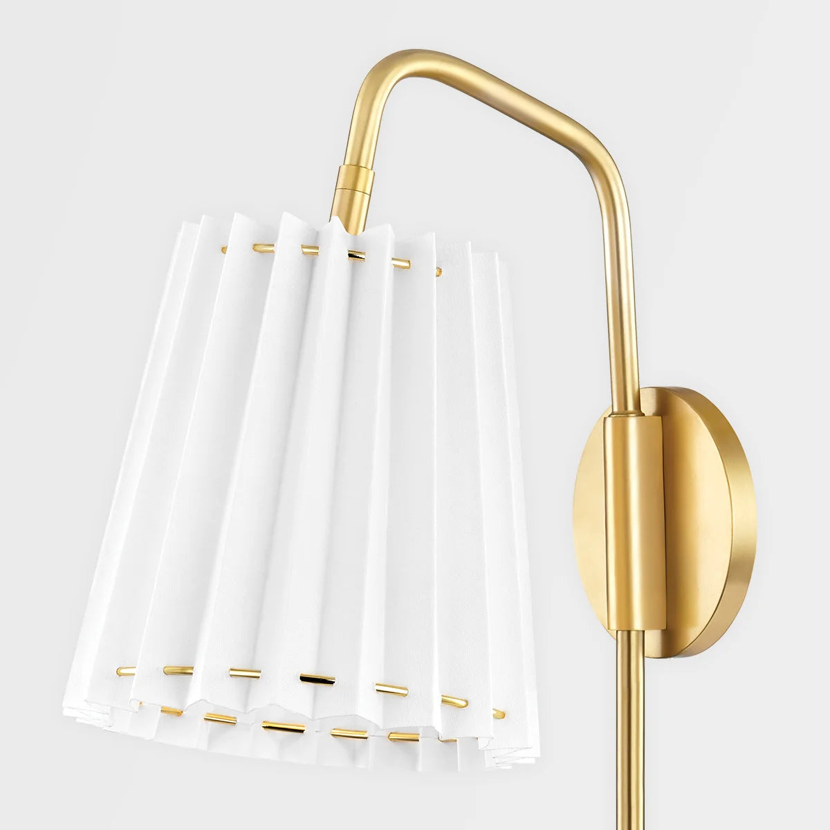 Dakota Brass Curve Plug In Wall Sconce