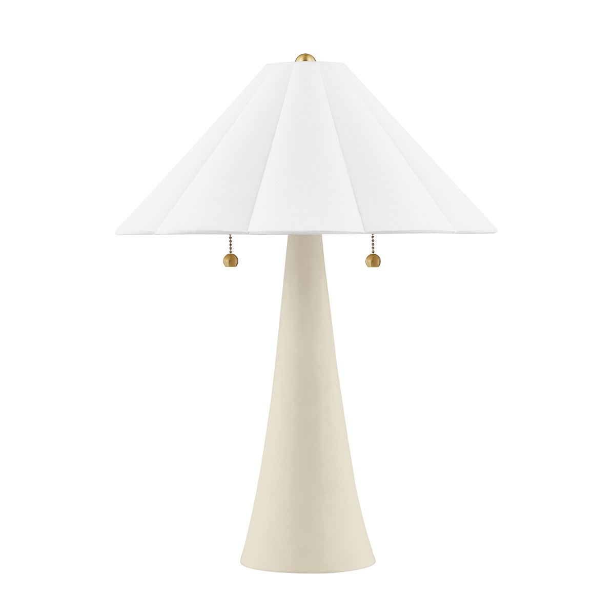 Amar Scalloped Shade White Linen Lamp