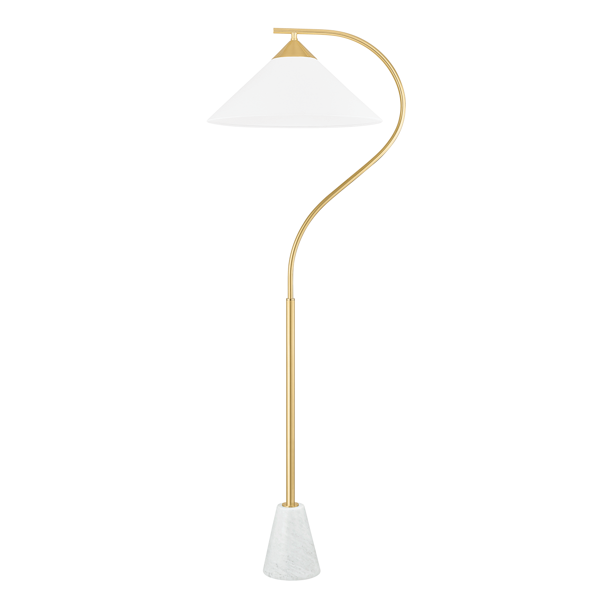 Flamingo Carrara Brass Floor Lamp