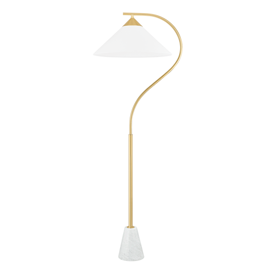 Flamingo Carrara Brass Floor Lamp