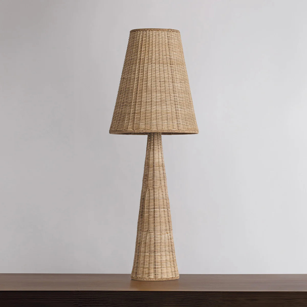 A Fig House Rattan Wicker Table Lamp