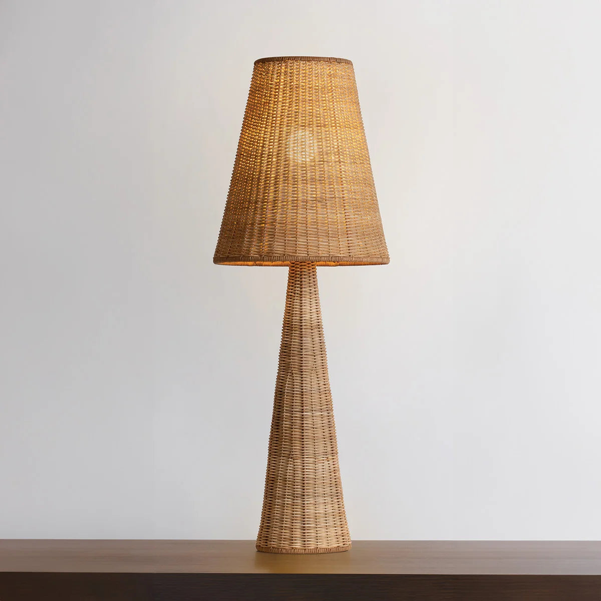 A Fig House Rattan Wicker Table Lamp