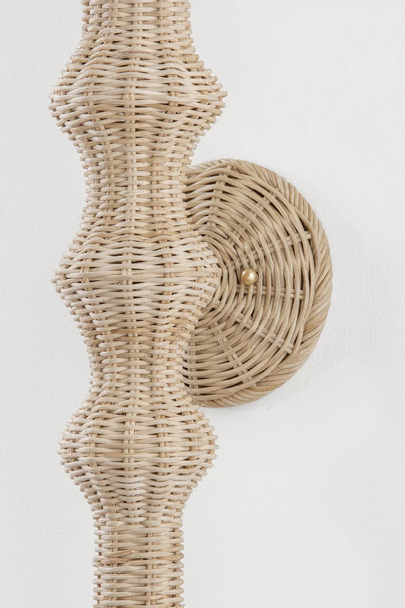 Marrakech Rattan Wicker Coastal Wall Sconce