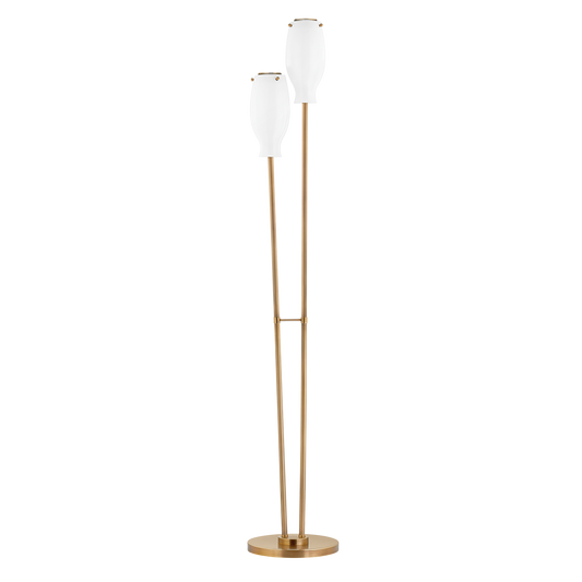 Lagoon Glossy Glass Brass Floor Lamp