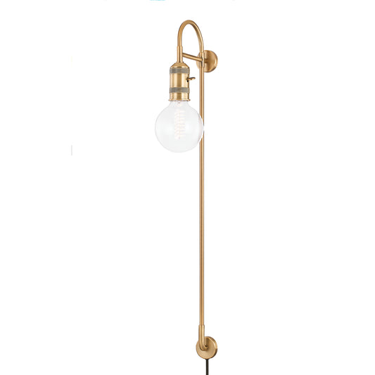 Dancer Brass Plug-In Wall Sconce