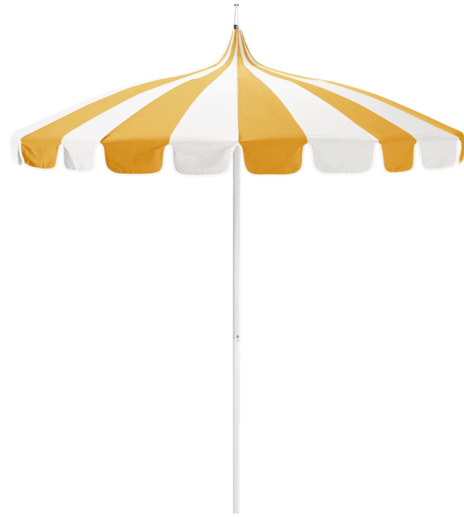 Vintage Pagoda Sunshine Yellow Sunbrella Patio Umbrella 8.5 ft.