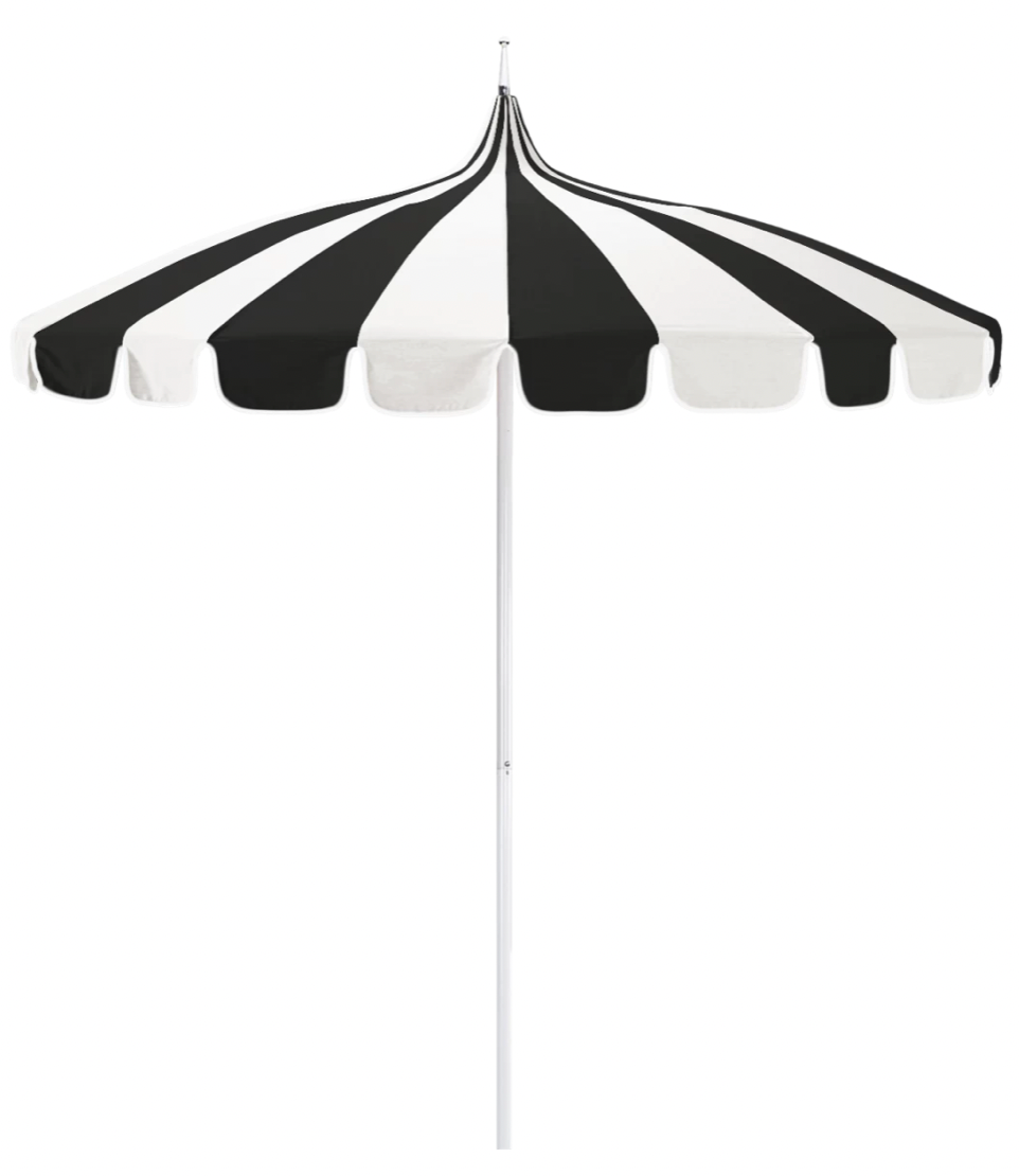 Vintage Pagoda Black Sunbrella Patio Umbrella 8.5 ft.