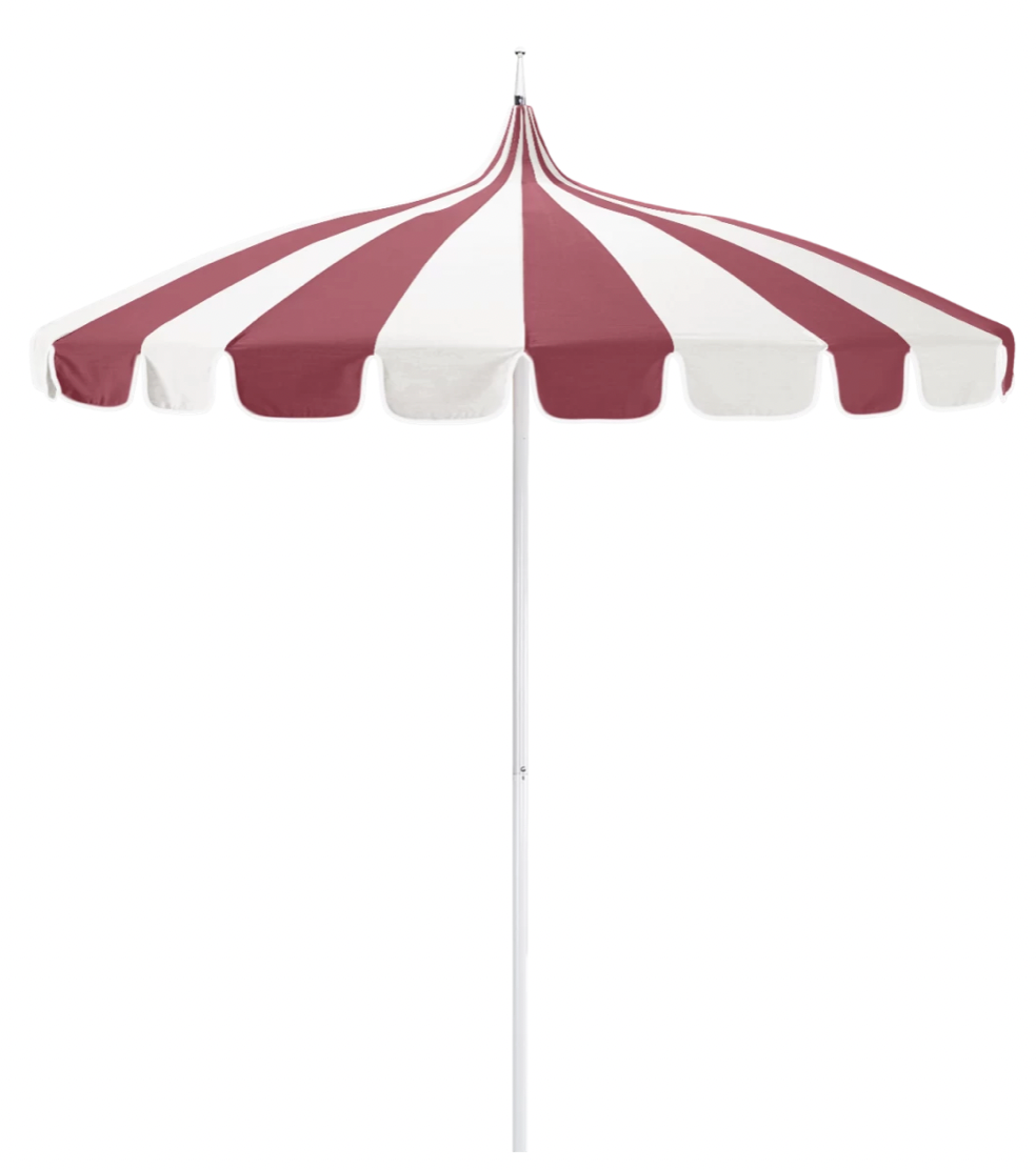 Vintage Pagoda Vintage Red Sunbrella Patio Umbrella 8.5 ft.