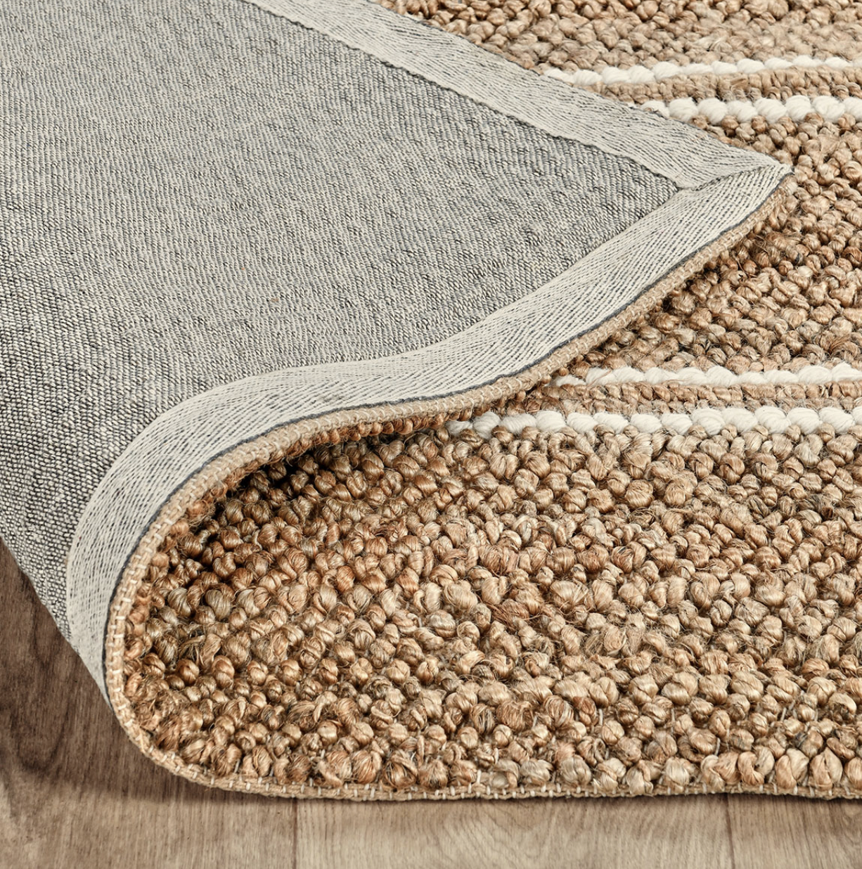 Striped Handwoven Sustainable Jute Rug