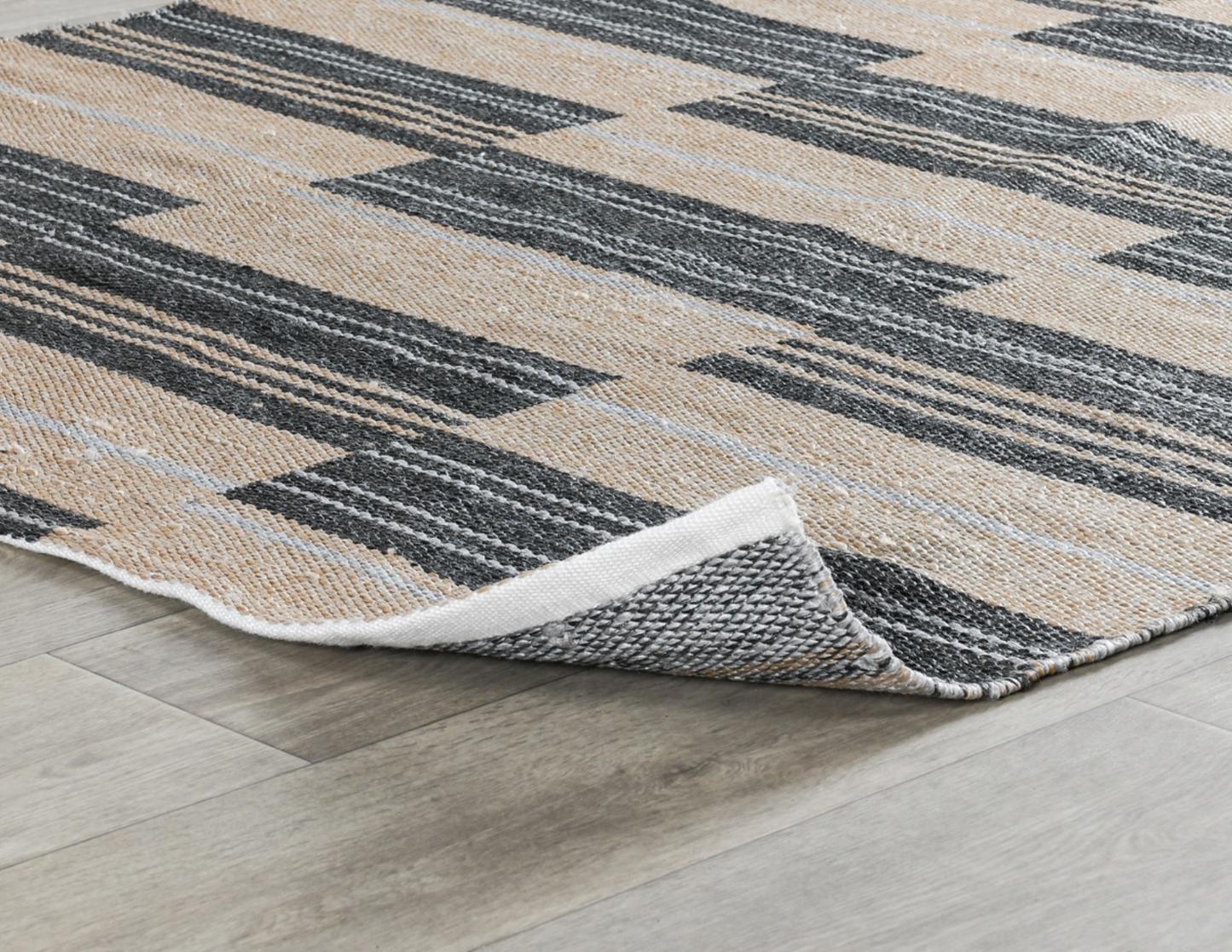 Outdoor Handwoven Charcoal Stripe Rug