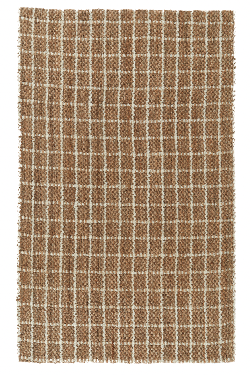 Windowpane Natural/Ivory Jute Rug