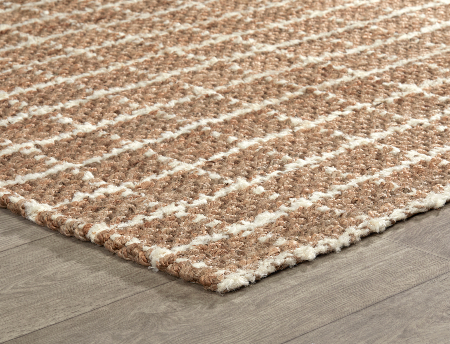 Windowpane Natural/Ivory Jute Rug