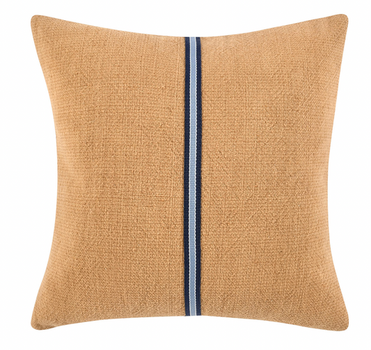 Lazy Day Brown Denim Blue Pillow 22 X 22 - Set of Two