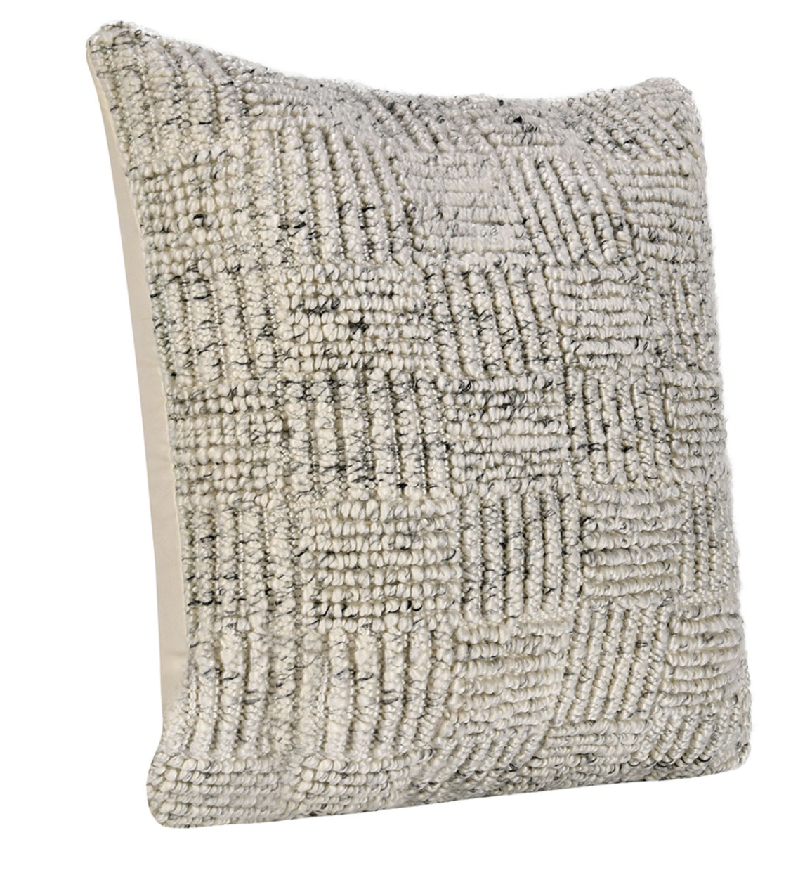 Checkered Texture Ivory Outdoor Pillow - Set of Two