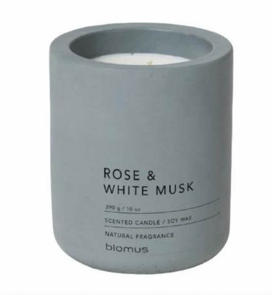 Rose + White Musk Scented Concrete Candle blomus FRAGA