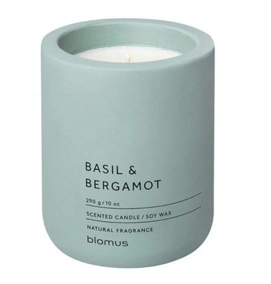 Basil + Bergamot Scented Concrete Candle blomus FRAGA