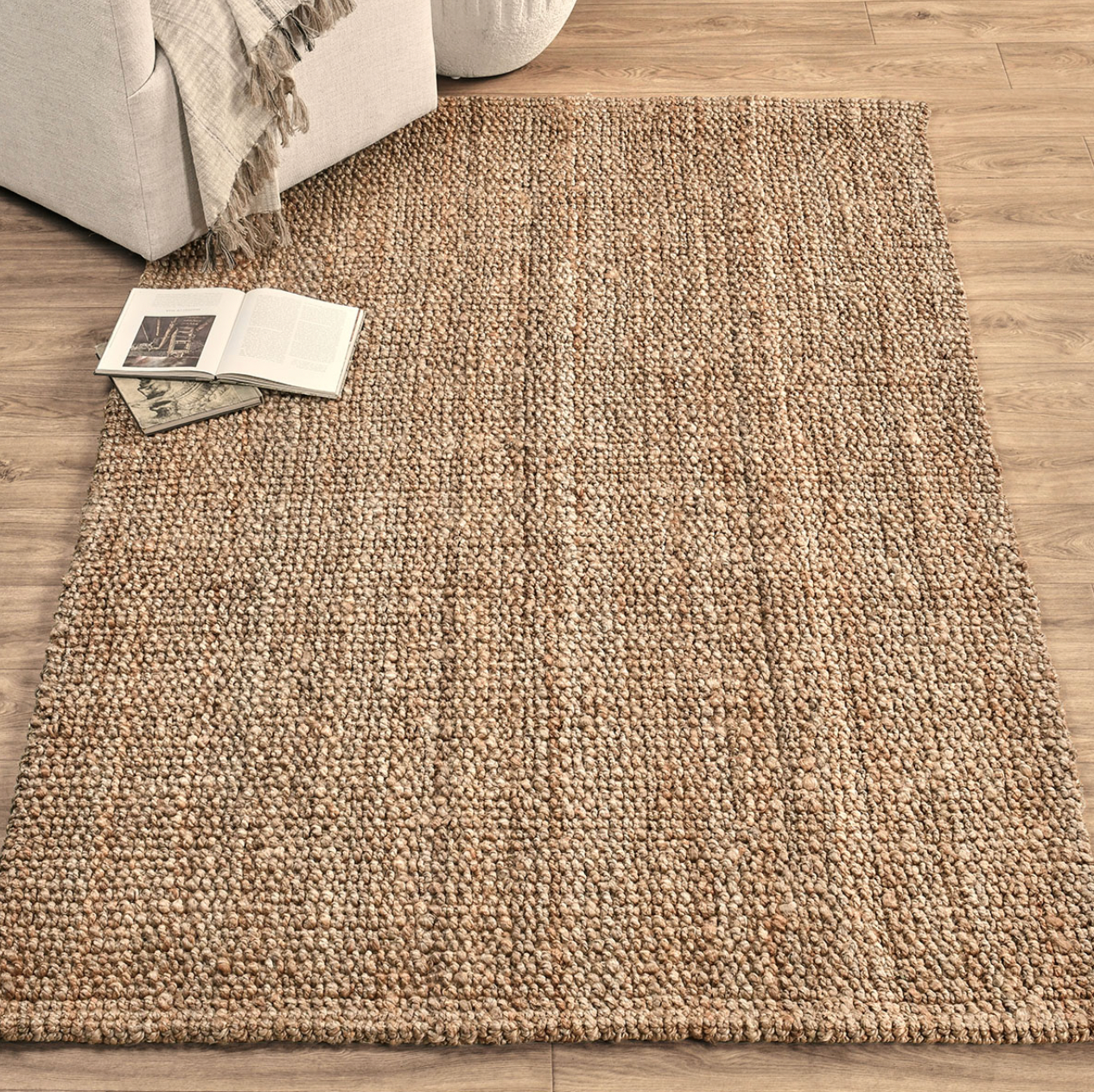 Chunky Handwoven Jute Rug Natural