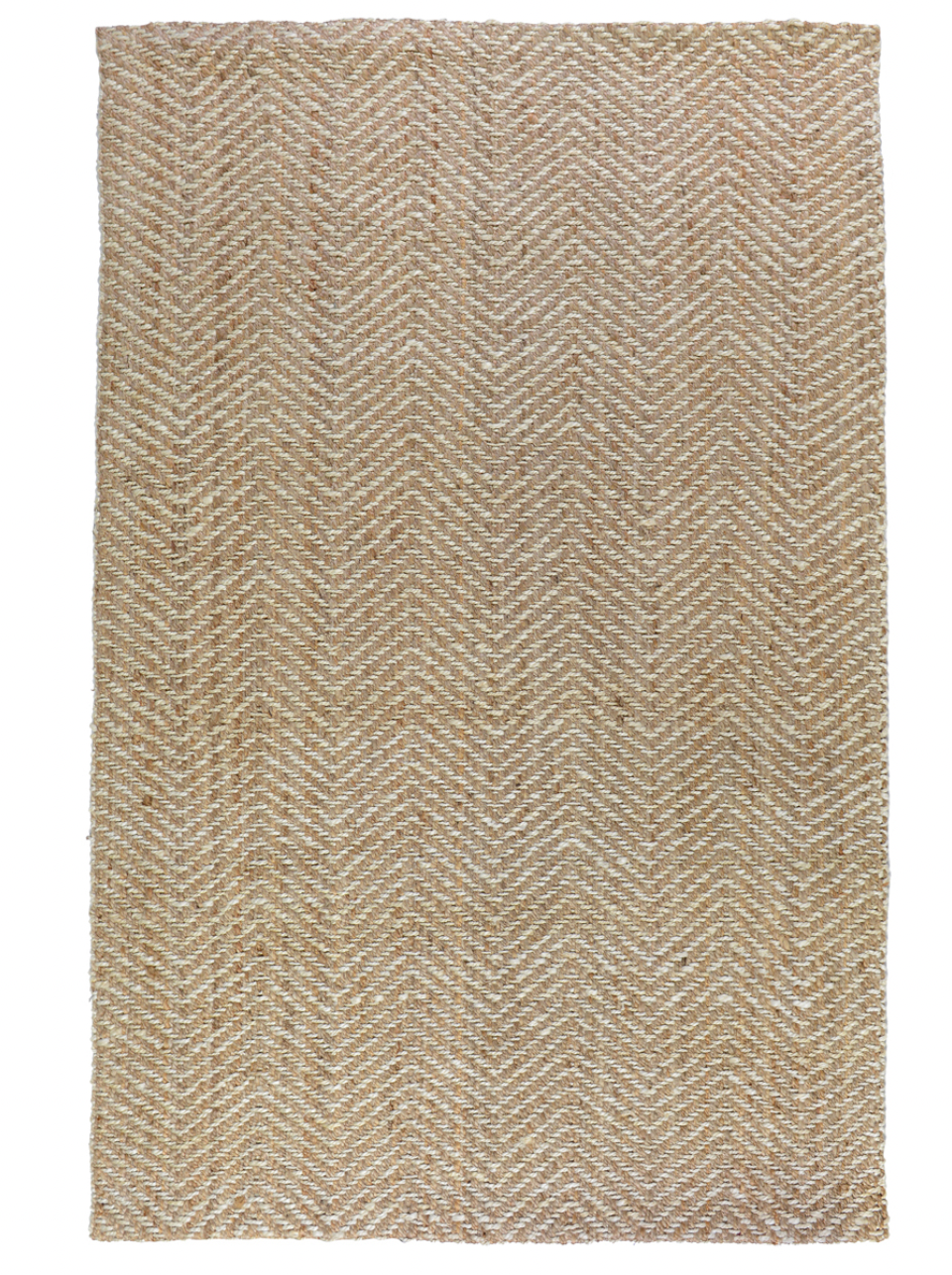 Herringbone Handwoven Jute Rug Natural Ivory