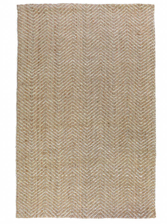 Herringbone Handwoven Jute Rug Natural Ivory