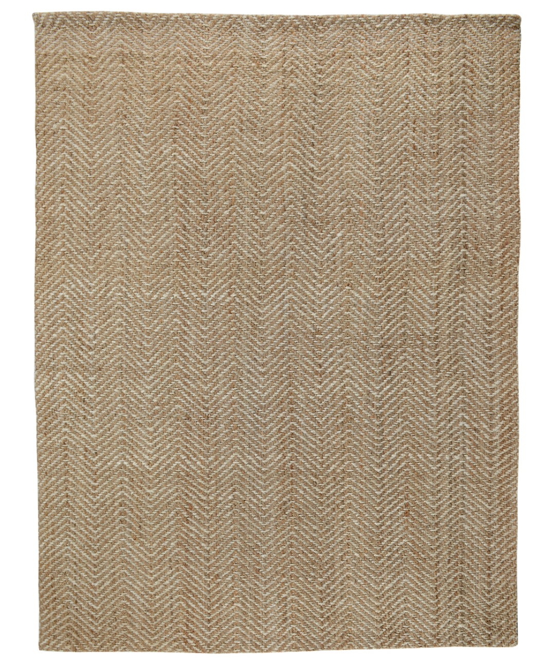 Herringbone Handwoven Jute Rug Natural Ivory