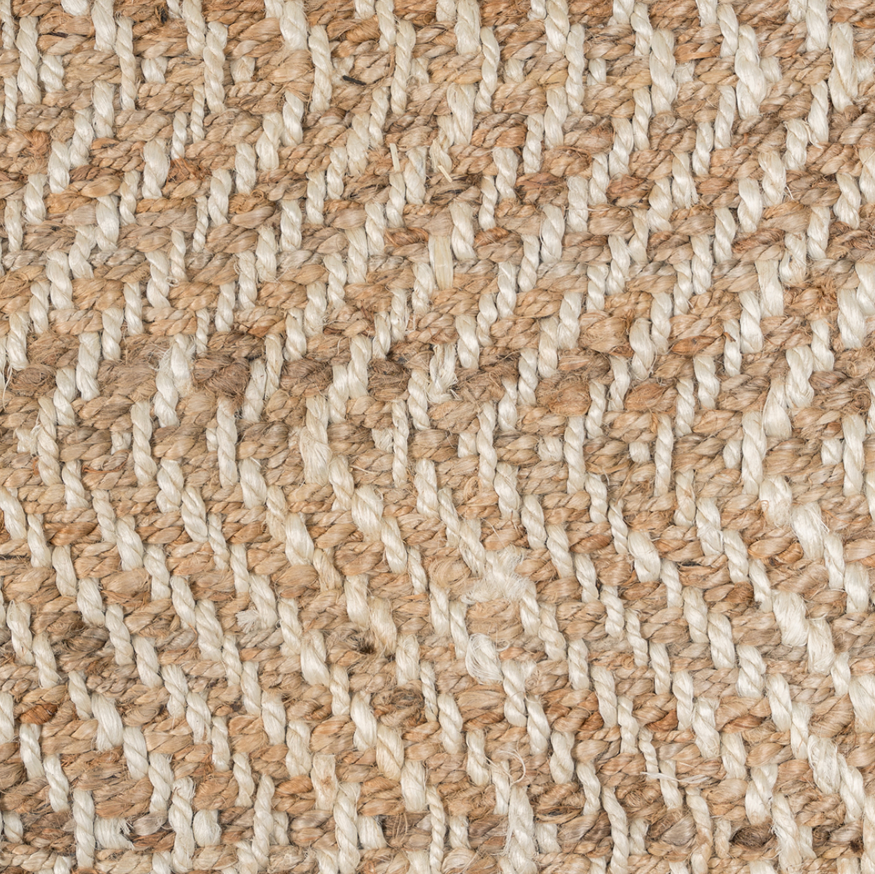 Herringbone Handwoven Jute Rug Natural Ivory