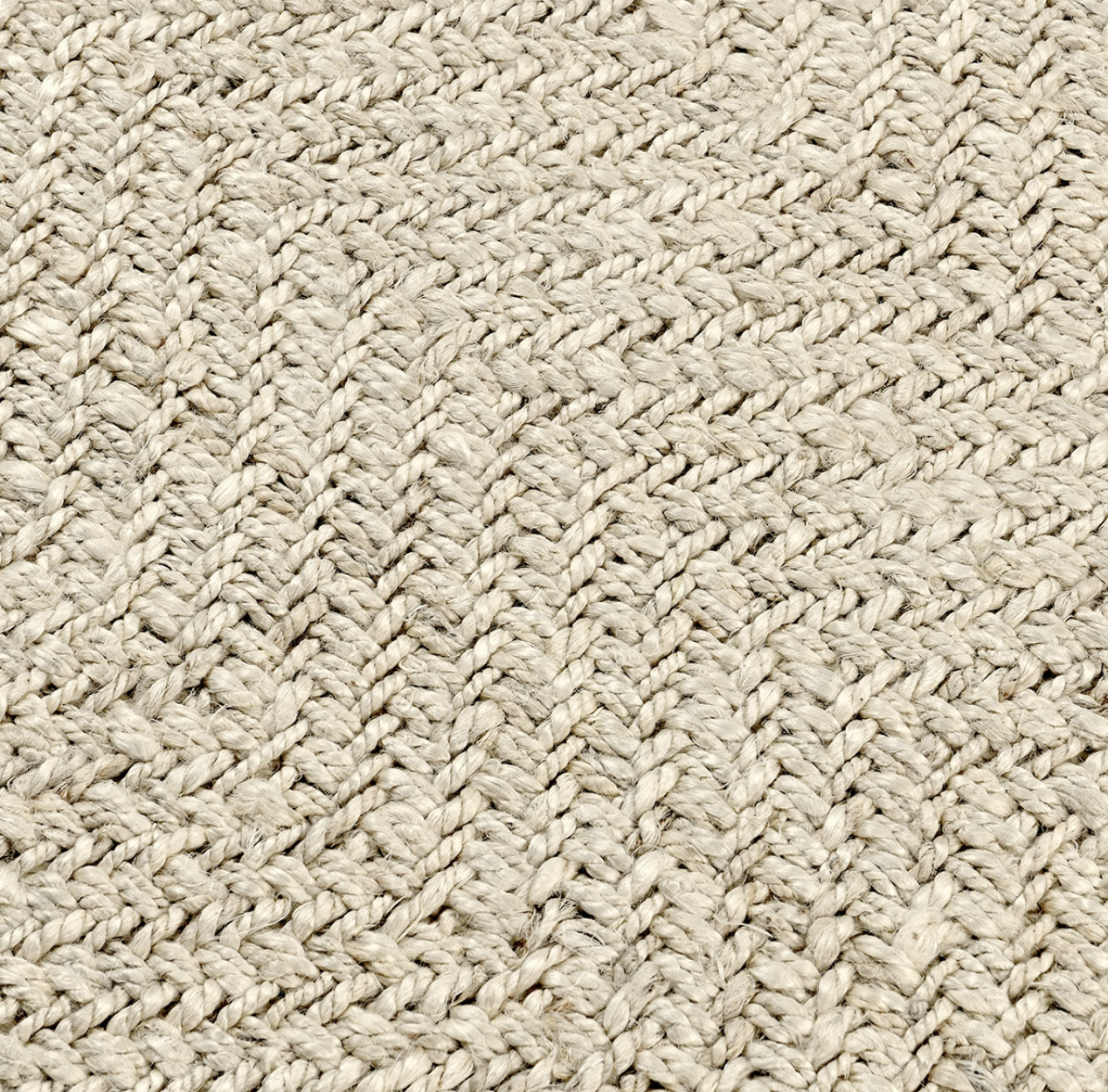 Herringbone Handwoven Jute Rug Ivory