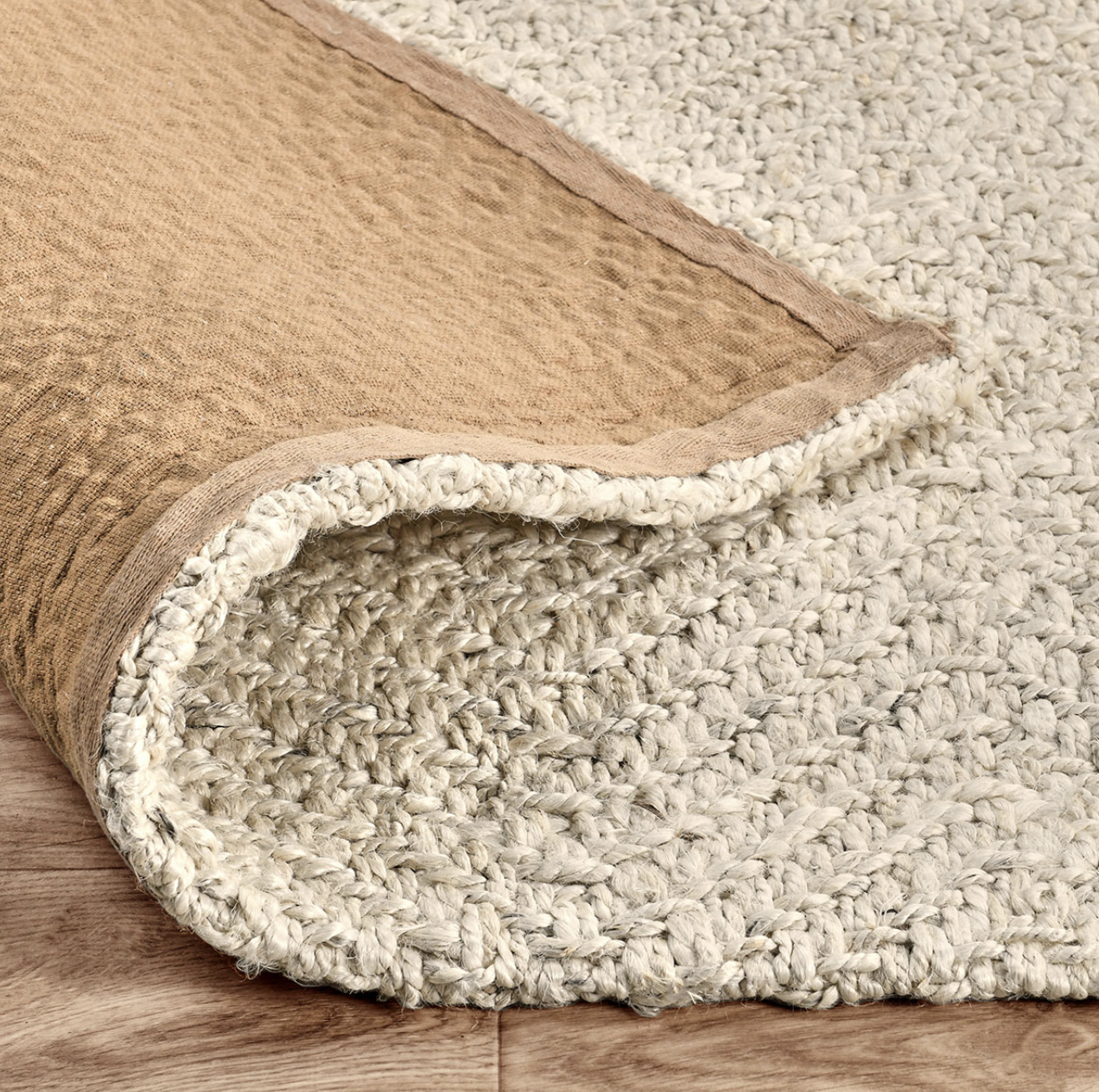 Herringbone Handwoven Jute Rug Ivory