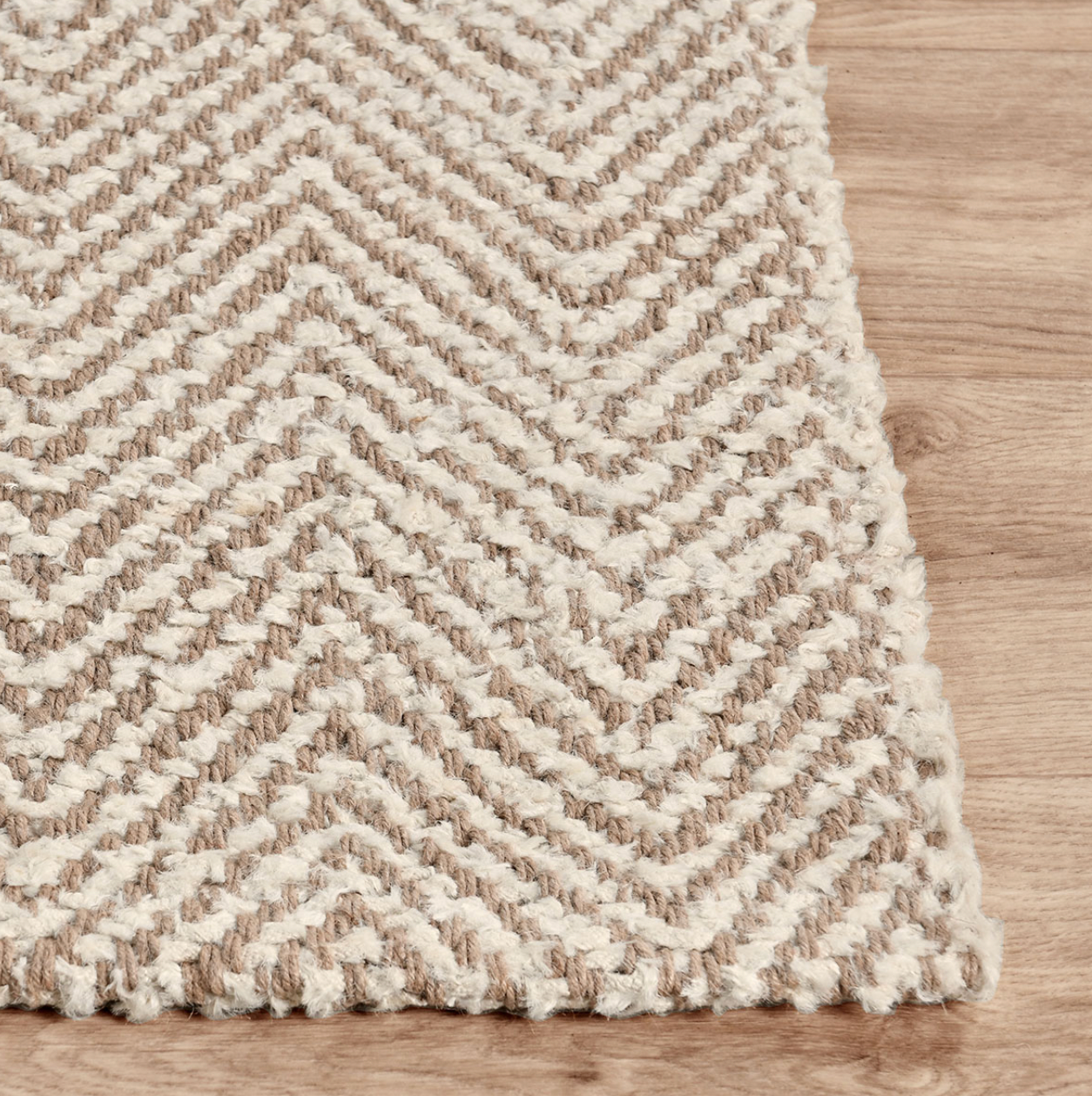 Herringbone Chenille Jute Rug Ivory Natural