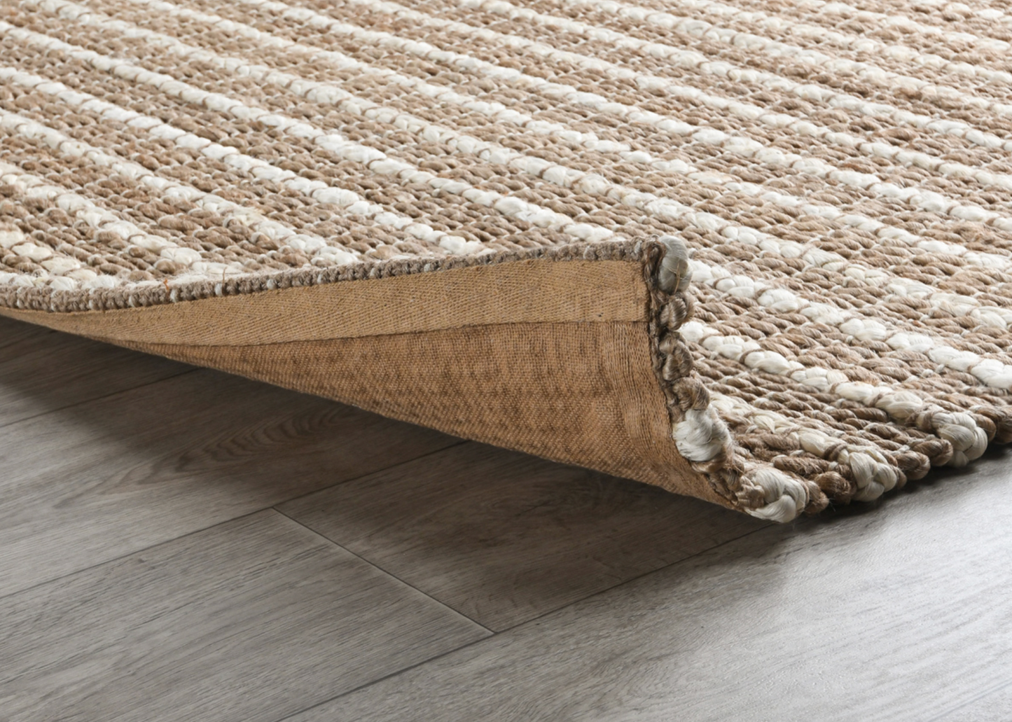 Beach Sand Handwoven Jute Rug Desert Ivory