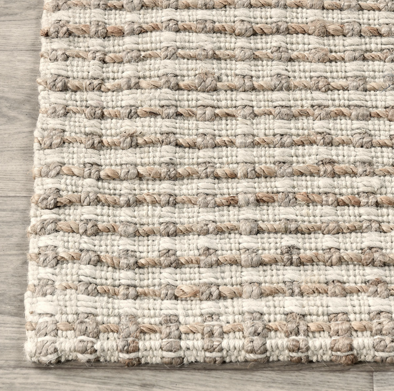 Surf City Handwoven Jute Rug Ivory Natural