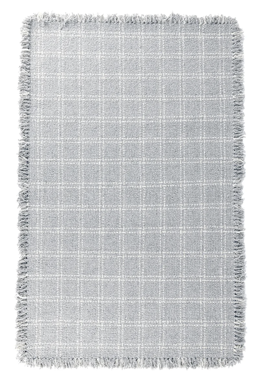 Bradley Hand Spun Wool Rug Pearl Gray Check