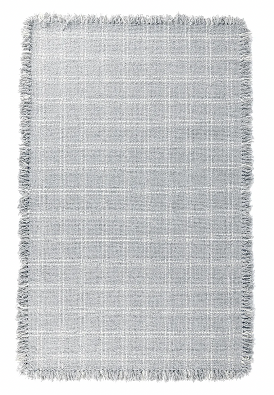 Bradley Hand Spun Wool Rug Pearl Gray Check