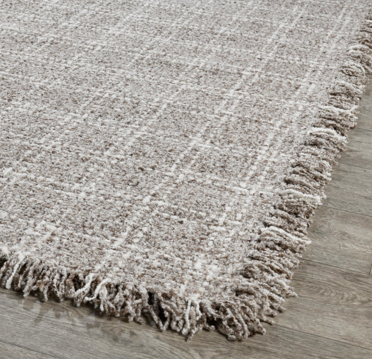 Bradley Hand Spun Wool Rug Natural Ivy Check