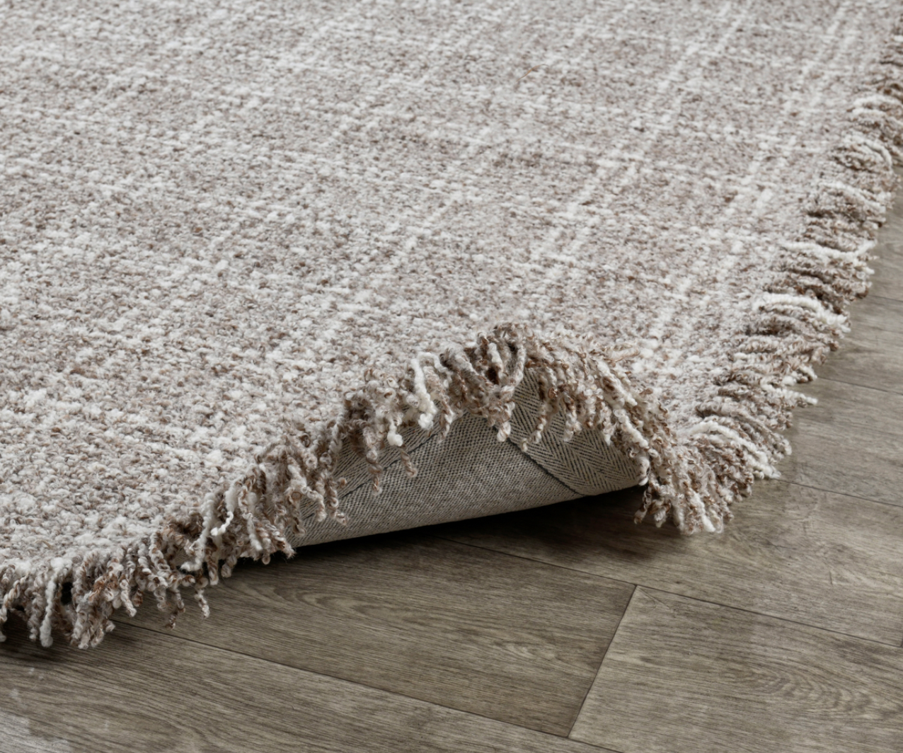 Bradley Hand Spun Wool Rug Natural Ivy Check