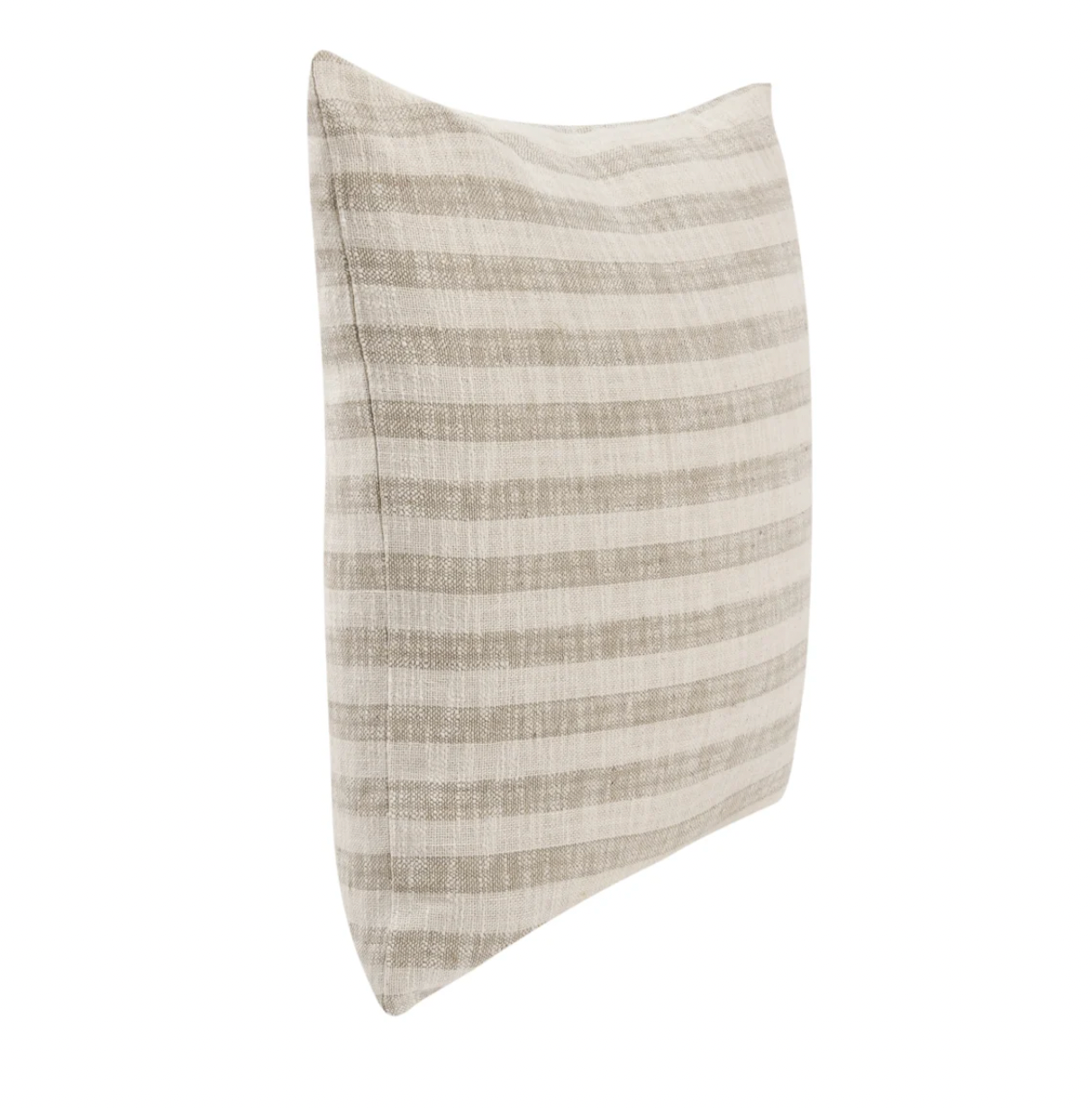 A Loma Beach Natural Ivory Striped Linen Pillow - Set of Two